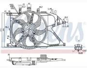 Вентилятор радиатора Opel Combo, Corsa C, Tigra 1,6-1,8 00- (пр-во Nissens) NI 85195